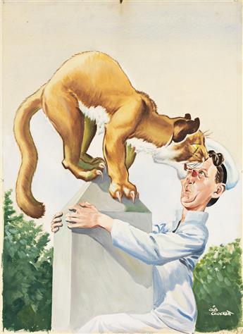 GIBSON CROCKETT (1912 - 2000) Navy vs. Penn State illustration and scrapbook.